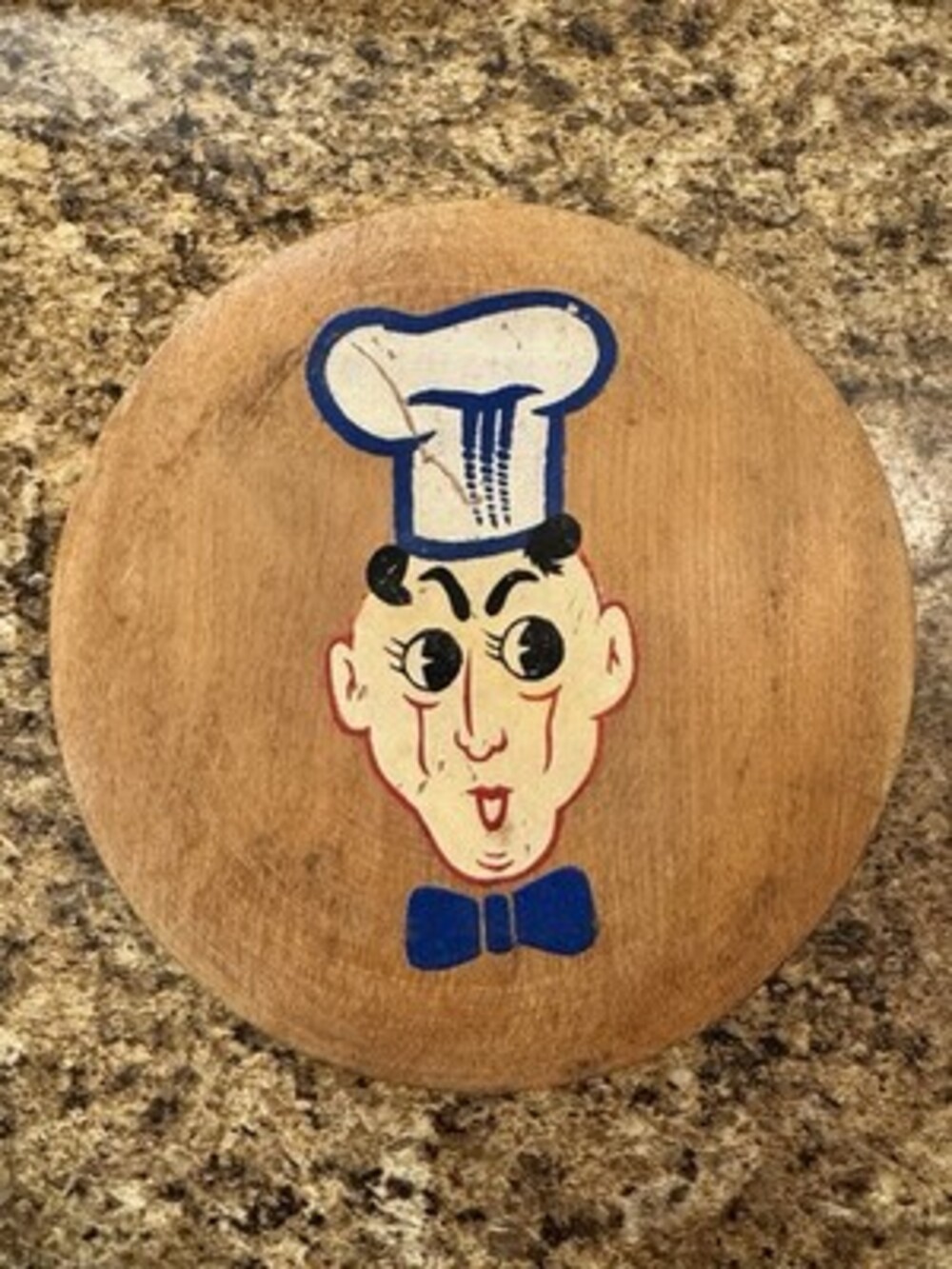 Vintage 1950s Angry Chef Burger Patty Press Wooden Hinged